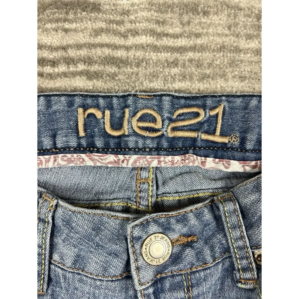 Rue 21 Jeans‎ Womens 1/2 Blue Medium Wash Straight Slim Casual